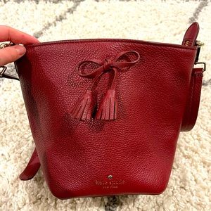 Kate Spade maroon bucket purse